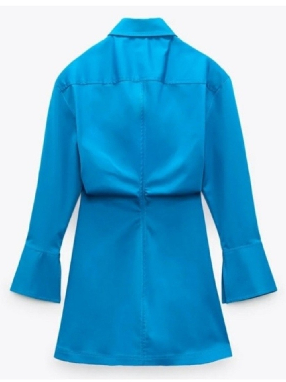 Zara Vibrant Turquoise Button-Down Shirt Dress - Picture 2 of 7